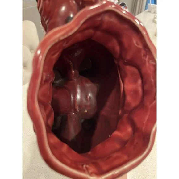 Vintage Ceramic Large Elephant Planter Colorful Made in Japan Pottery Burgundy - Picture 16 of 16